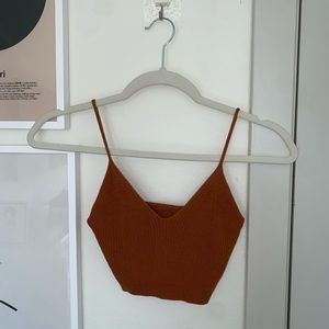 Dark rust orange crop tank